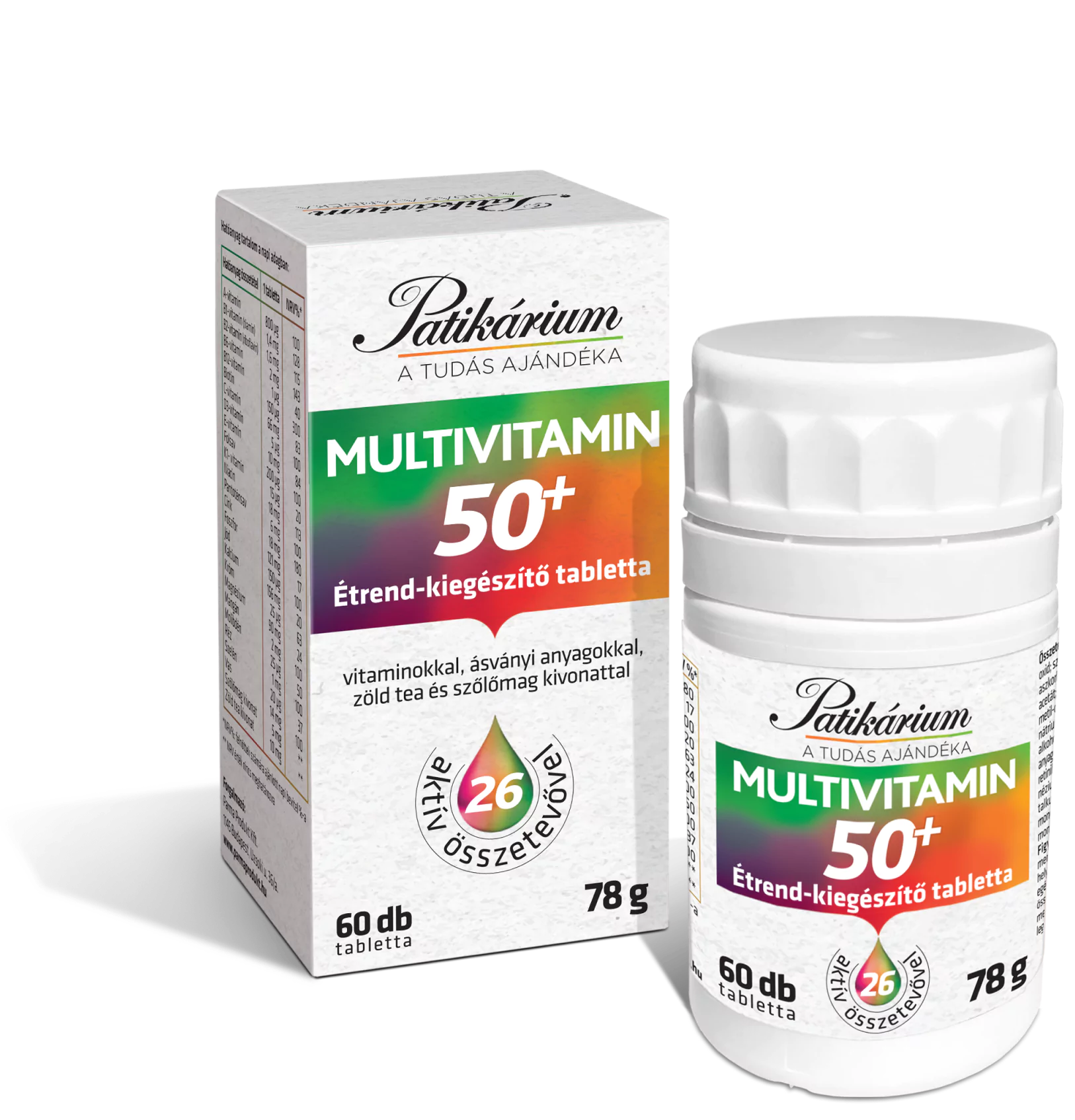 Multivitamin 50+ étrend-kiegészítő tabletta